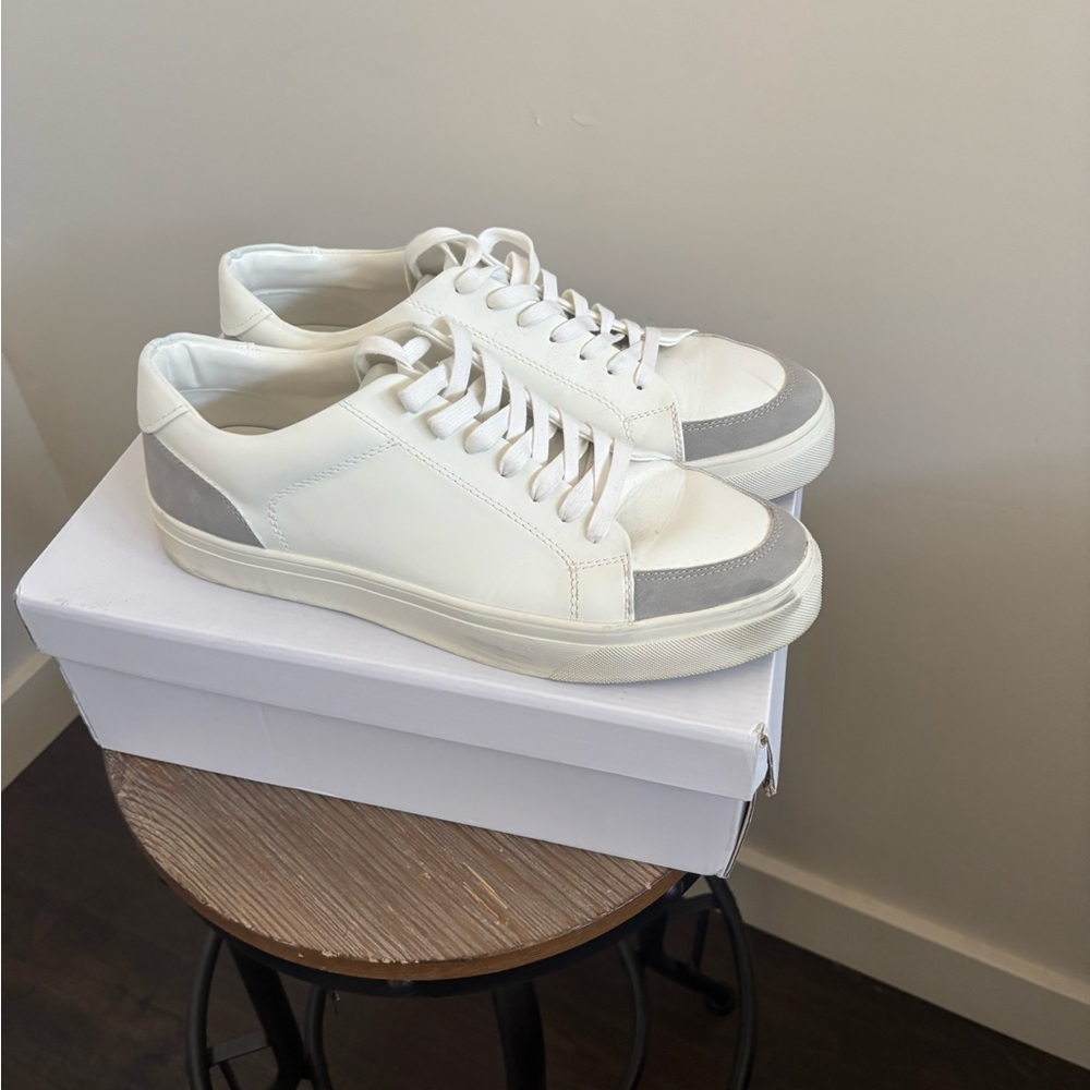 Vince White Sneakers with Gray Accent Panels